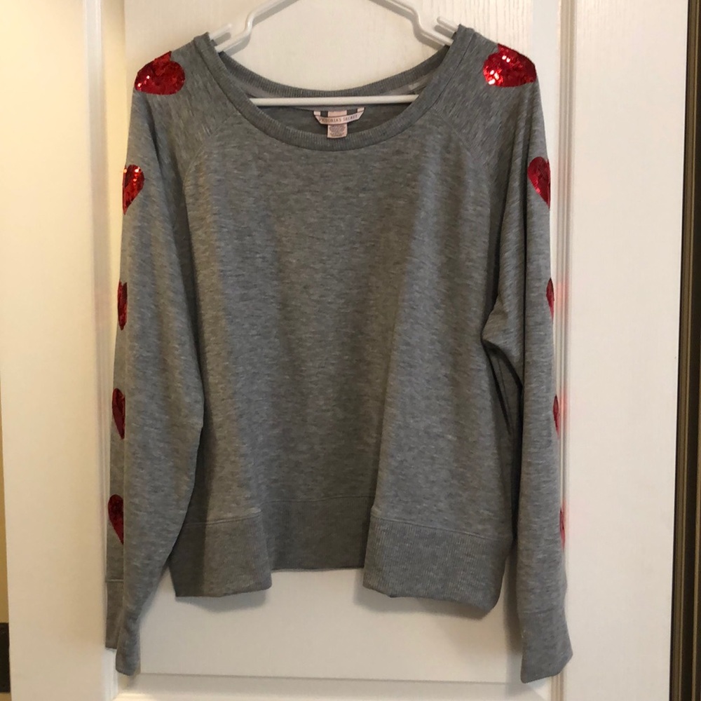 NWOT Victoria’s Secret sequin heart sweatshirt